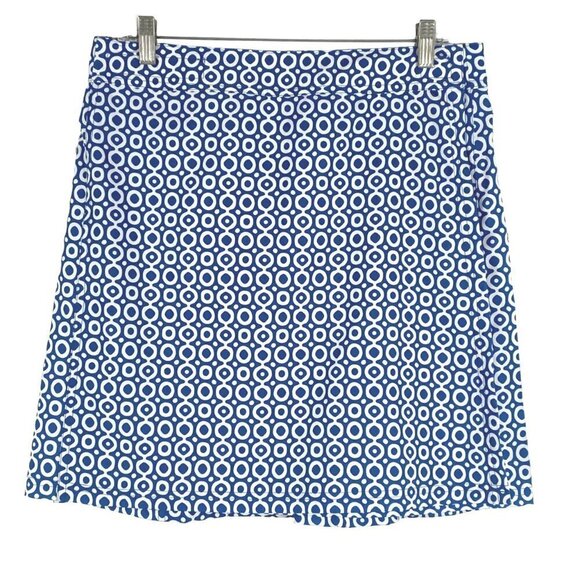 Rip Skirt Wrap Skirt Women's Medium‎ Blue White Print Polyester Spandex SS-1335 - Picture 1 of 7